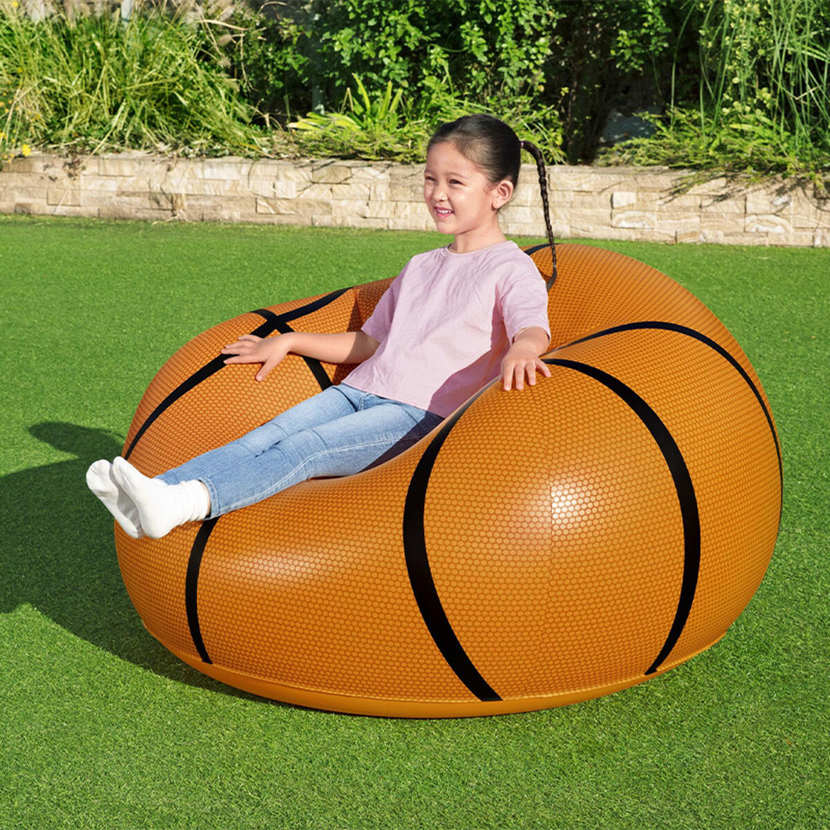 Bestway Riesiger Aufblasbarer Basketball-Sessel 114X112X66 Cm +6 Jahre Innen- Und Garten 75103