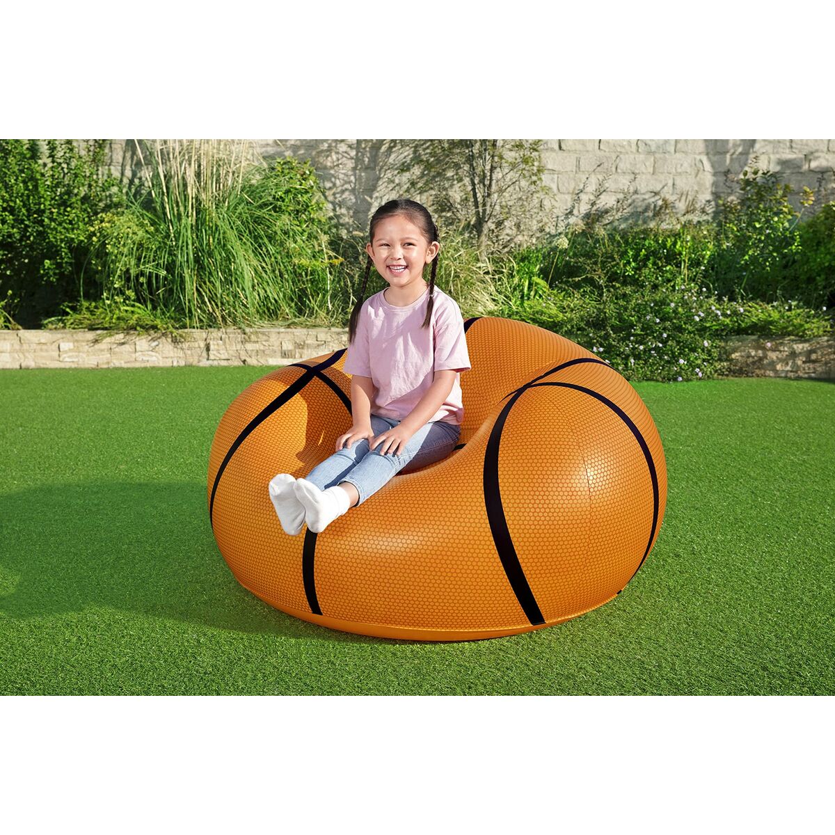 Bestway Riesiger Aufblasbarer Basketball-Sessel 114X112X66 Cm +6 Jahre Innen- Und Garten 75103