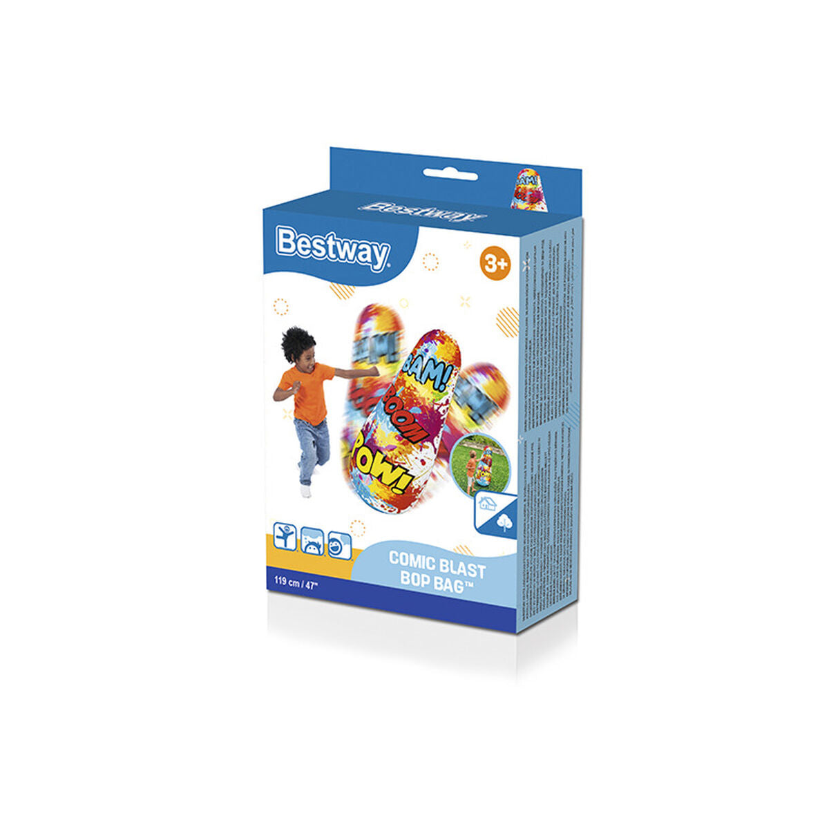 Bestway Aufblasbarer Comic Boxsack 119 Cm +3 Jahre Innen- Und Garten 52630