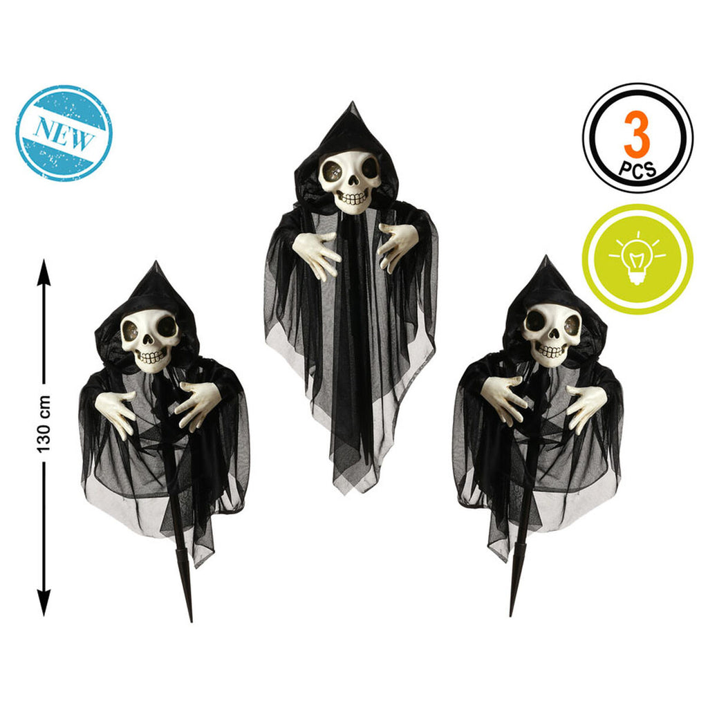 Bigbuy Carnival Halloween-Dekoration Skelett 130 X 10 X 60 Cm (3 Stücke) (3 Stück)