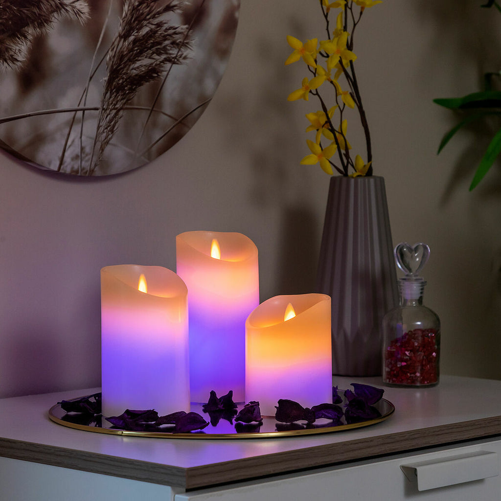 Innovagoods Mehrfarbige Led-Kerzen Flammeneffekt Mit Fernbedienung Lendles Innovagoods 3 Stück