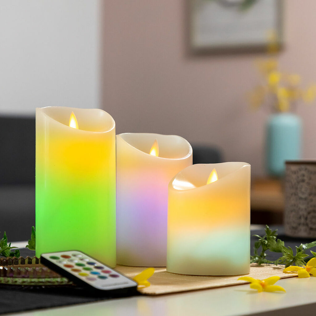 Innovagoods Mehrfarbige Led-Kerzen Flammeneffekt Mit Fernbedienung Lendles Innovagoods 3 Stück