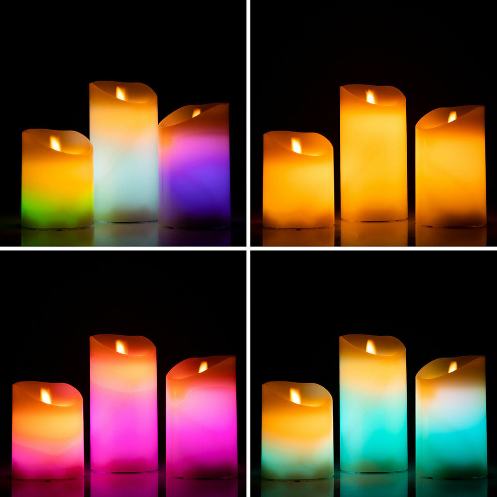 Innovagoods Mehrfarbige Led-Kerzen Flammeneffekt Mit Fernbedienung Lendles Innovagoods 3 Stück