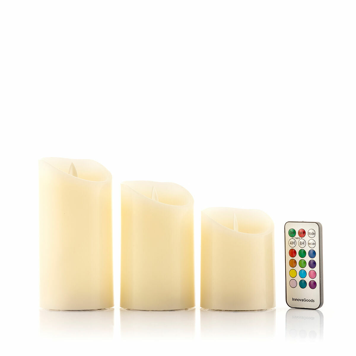 Innovagoods Mehrfarbige Led-Kerzen Flammeneffekt Mit Fernbedienung Lendles Innovagoods 3 Stück