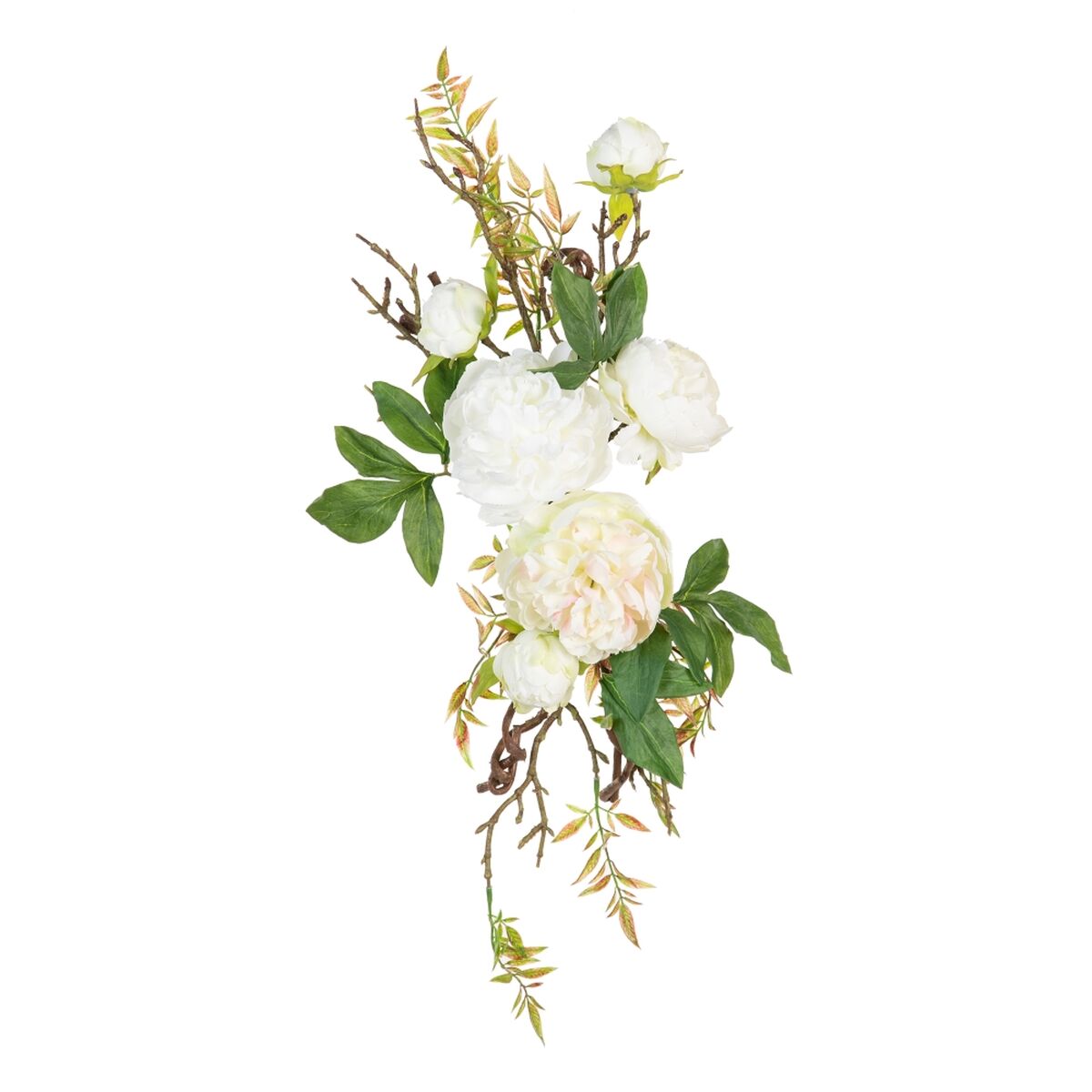 Bigbuy Home Deko-Blumen 65 X 30 X 18 Cm Weiß Pfingstrose