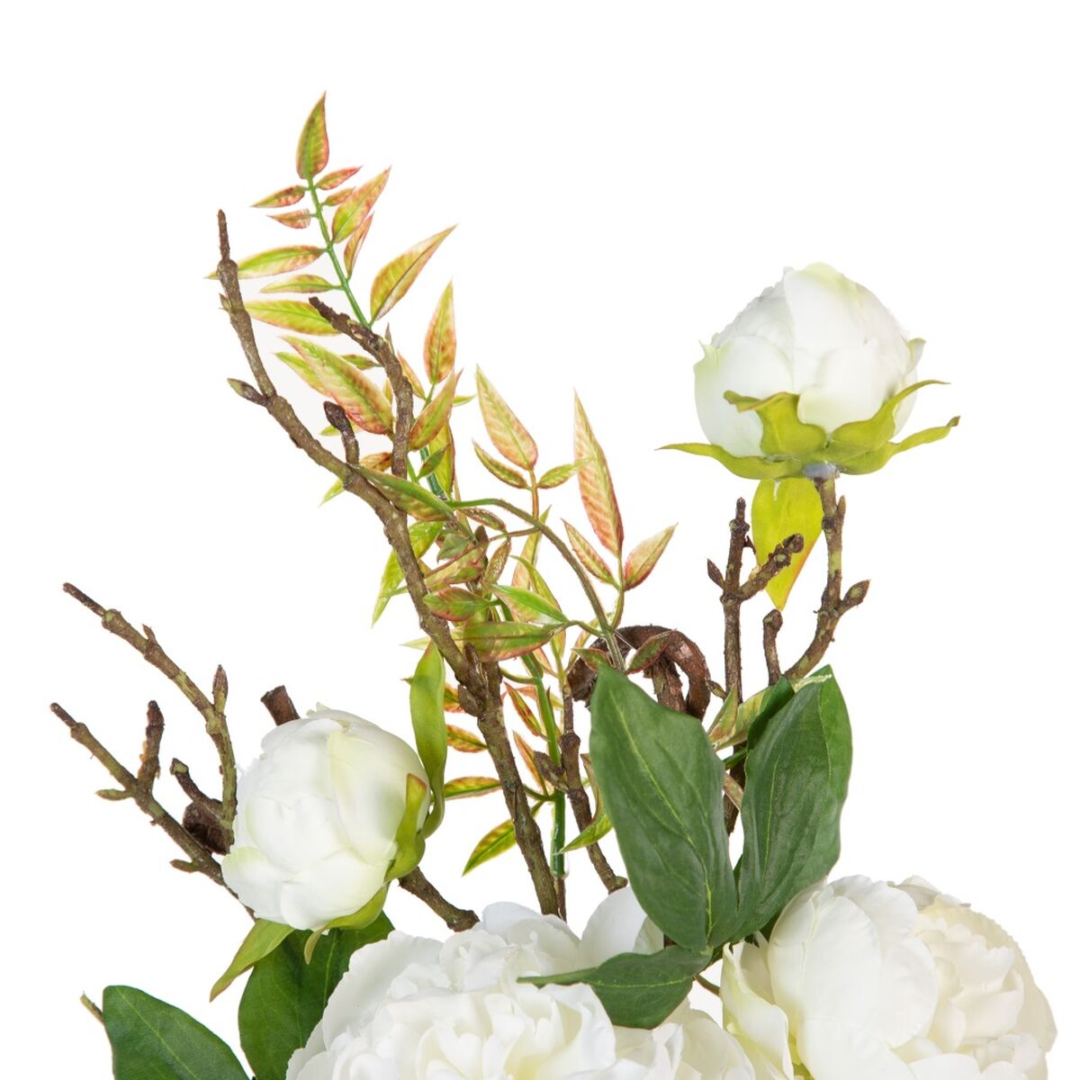 Bigbuy Home Deko-Blumen 65 X 30 X 18 Cm Weiß Pfingstrose