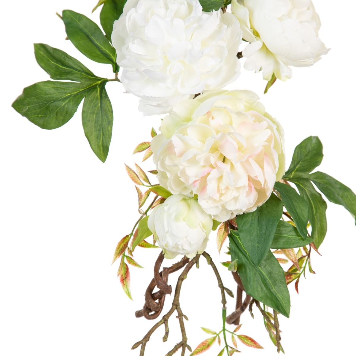 Bigbuy Home Deko-Blumen 65 X 30 X 18 Cm Weiß Pfingstrose