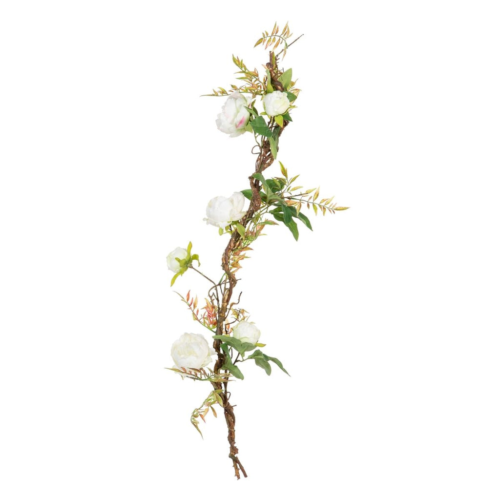 Bigbuy Home Deko-Blumen 100 X 27 X 20 Cm Weiß Pfingstrose