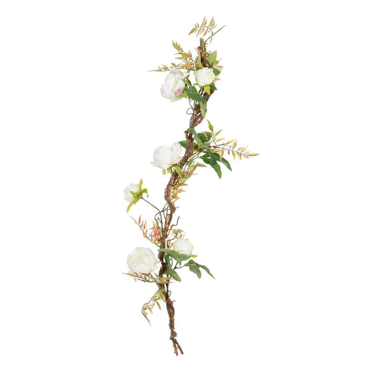 Bigbuy Home Deko-Blumen 100 X 27 X 20 Cm Weiß Pfingstrose