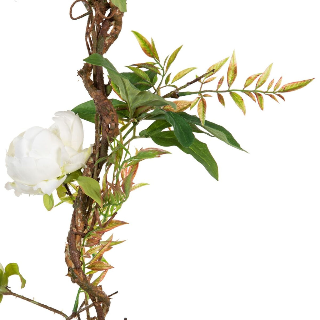 Bigbuy Home Deko-Blumen 100 X 27 X 20 Cm Weiß Pfingstrose