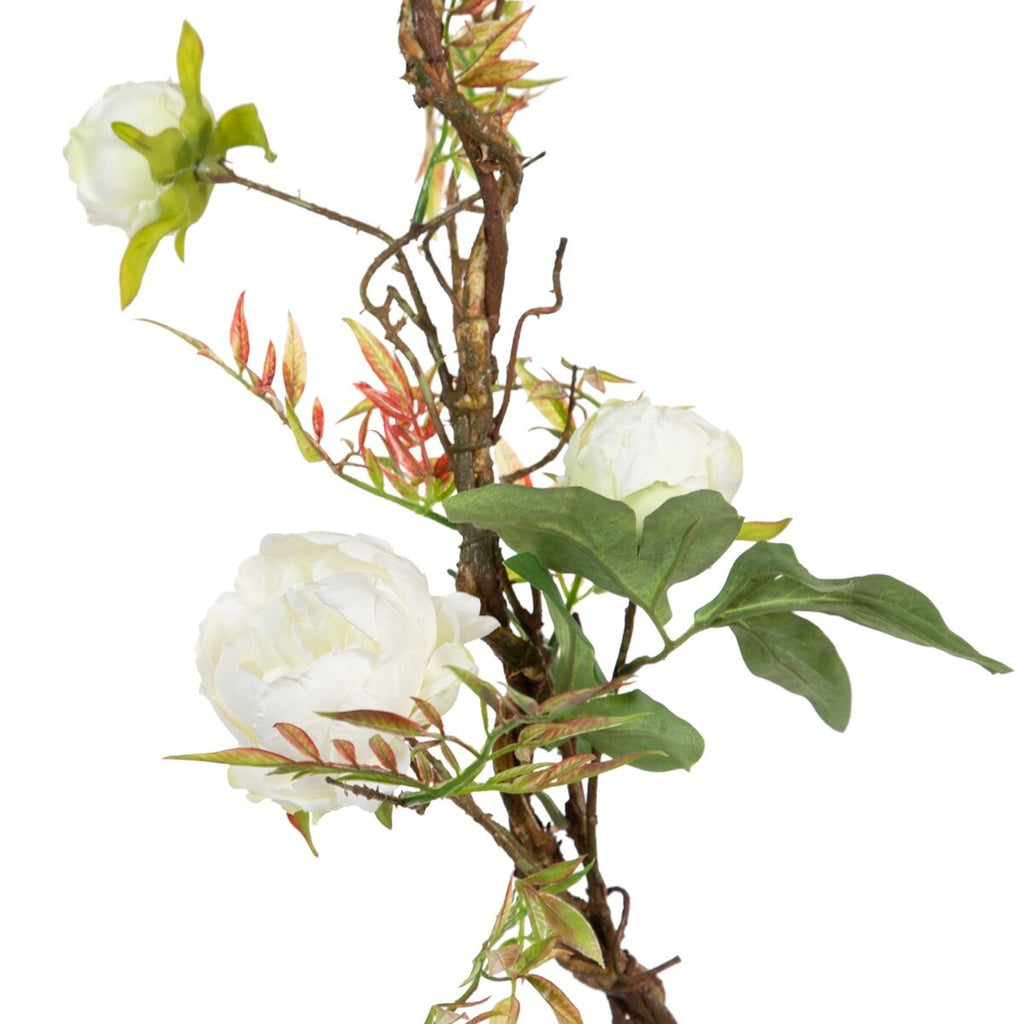 Bigbuy Home Deko-Blumen 100 X 27 X 20 Cm Weiß Pfingstrose