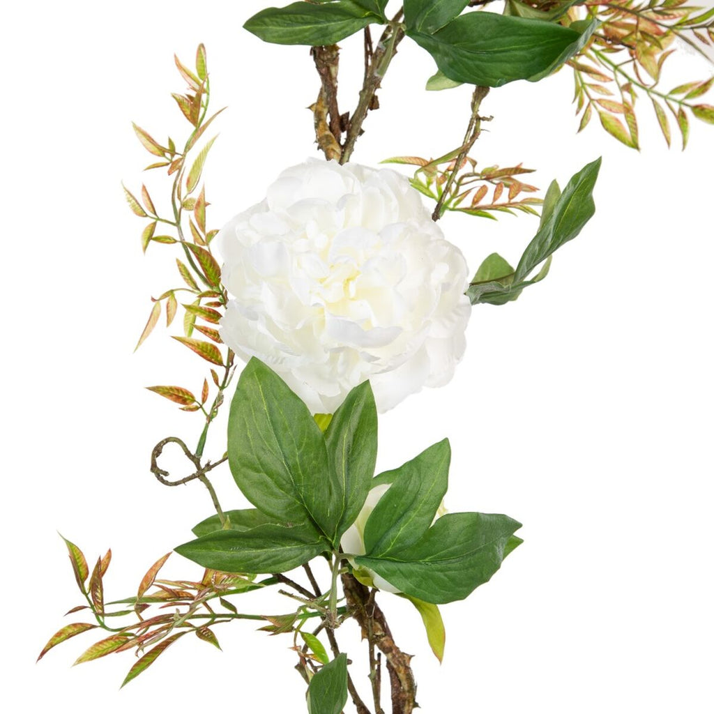 Bigbuy Home Deko-Blumen 160 X 30 X 24 Cm Weiß Pfingstrose