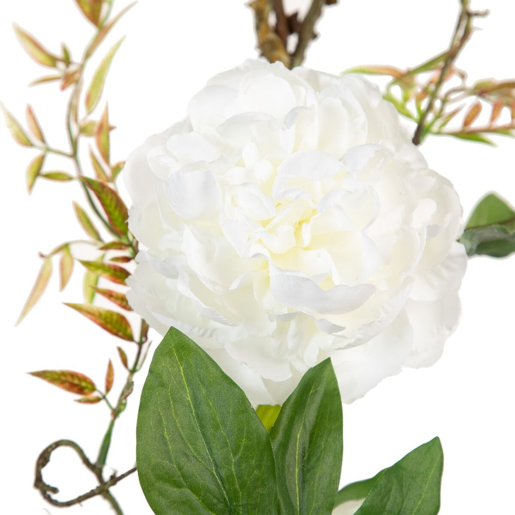 Bigbuy Home Deko-Blumen 160 X 30 X 24 Cm Weiß Pfingstrose