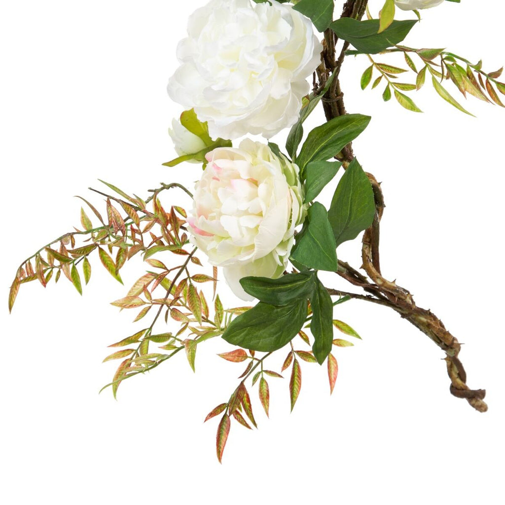 Bigbuy Home Deko-Blumen 160 X 30 X 24 Cm Weiß Pfingstrose