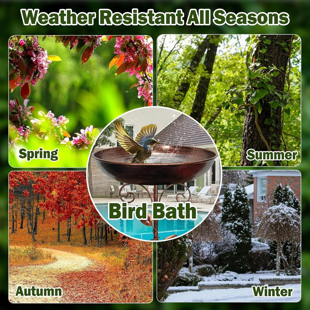 Vogeltränke aus Eisen – Vintage Standbad für Garten, Terrasse & Hof