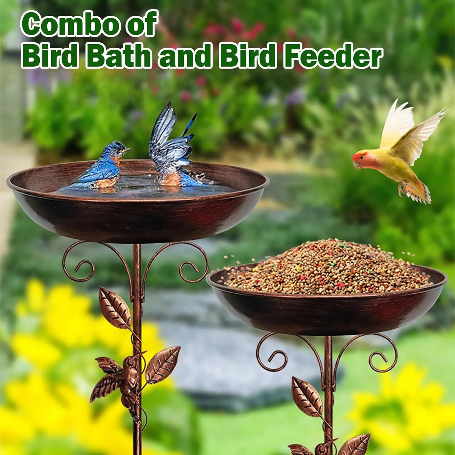 Vogeltränke aus Eisen – Vintage Standbad für Garten, Terrasse & Hof
