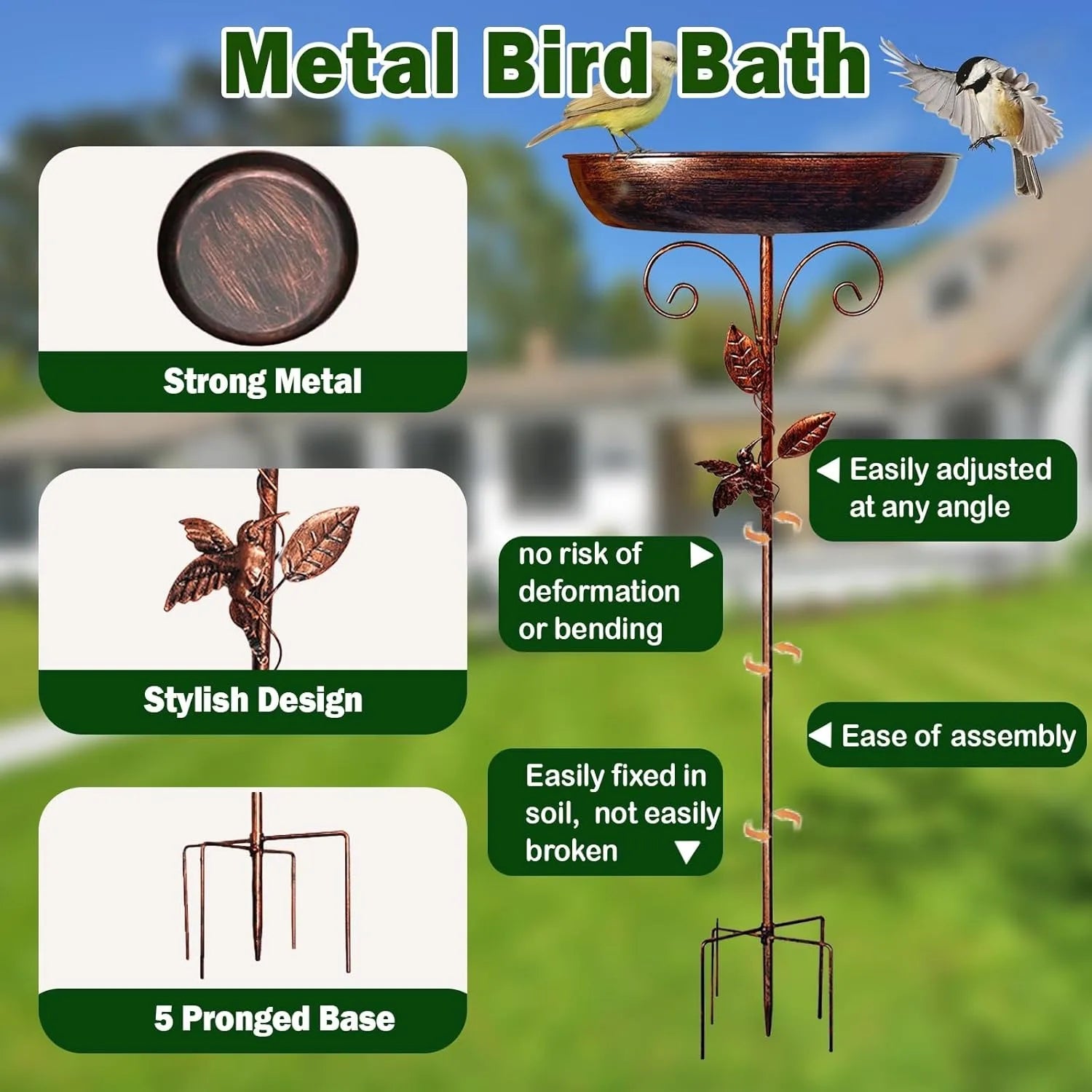 Vogeltränke aus Eisen – Vintage Standbad für Garten, Terrasse & Hof