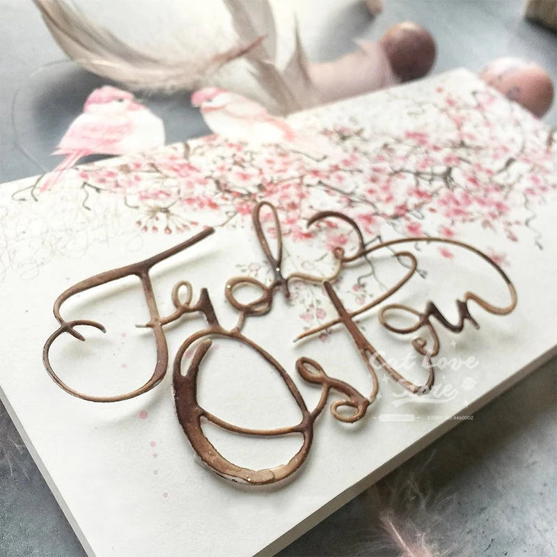 Metall-Stanzformen „Frohe Ostern“ – 10,9x6,9 cm, Scrapbooking, Kartengestaltung & Prägen