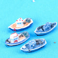Miniatur-Schiffsmodelle aus Harz – 4er Set maritime Deko für Garten & Terrarium