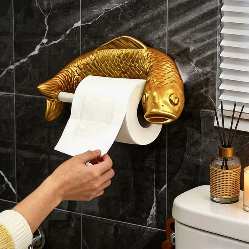 Karpfen Toilettenpapierhalter – Wandmontage ohne Bohren, Badezimmer Dekoration