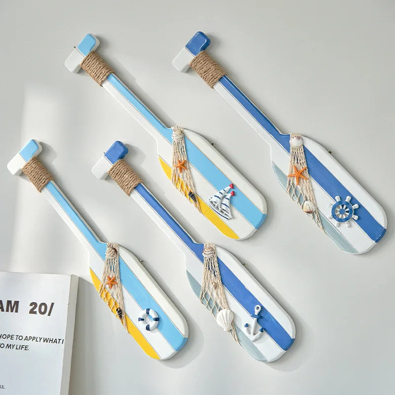 Holzruder Wanddeko – Mediterran, 4 Designs, Kinderzimmer & Strand, Hängedekoration