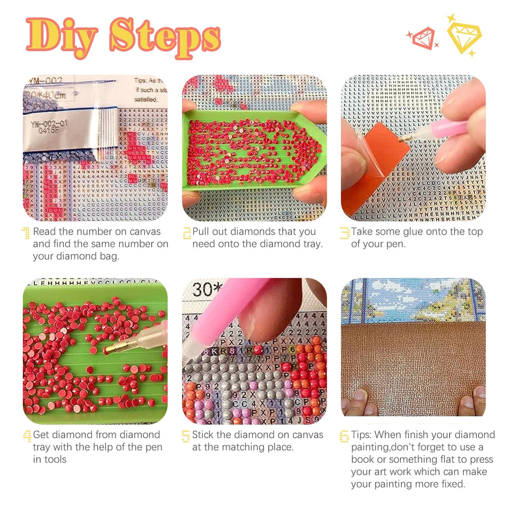 Diamond Painting Kit Meereslandschaft – DIY Diamant-Mosaikbild mit Boot & Ozean-Motiv