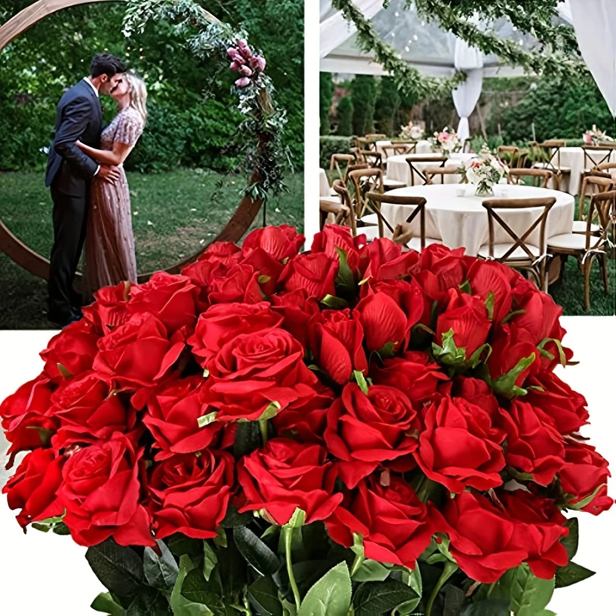 Kunstrosen 12er-Set – Realistische Seidenrosen für Hochzeit, Geburtstag & Heimdeko