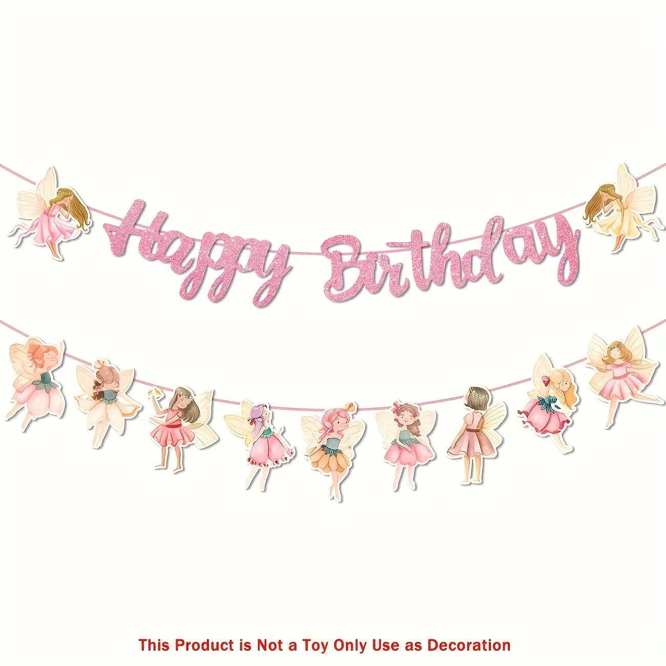 Blumenfee Geburtstagsbanner – Happy Birthday Deko für Mädchen, bunt & zauberhaft