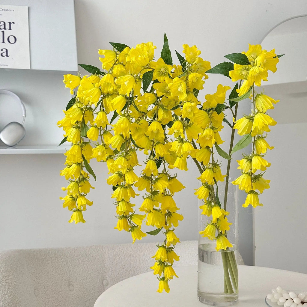 Künstlicher Brautstrauß aus Seide – Maiglöckchen, Orchideen & Campanula, 5 Farben