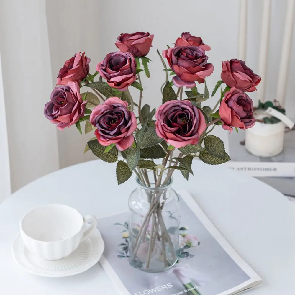 Künstliche Seidenrose – 38 cm, 7 Farben, Hochzeit, Brautstrauß & Heimdeko