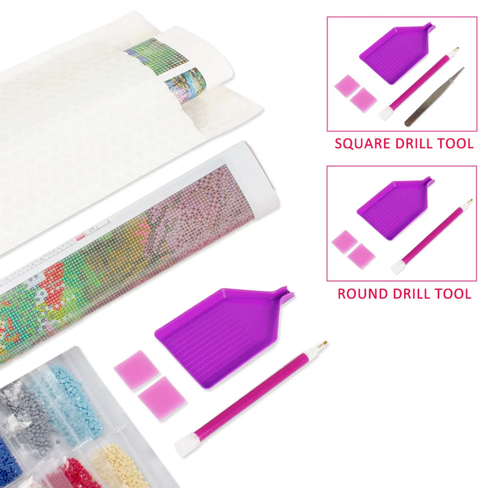 Diamond Painting – Meereslandschaft mit Muscheln, DIY Diamantmalerei für Anfänger