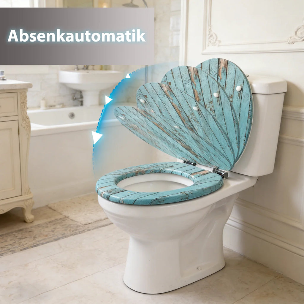 WC-Sitz mit Absenkautomatik – Holz Toilettendeckel mit bunten Motiven, universell passend