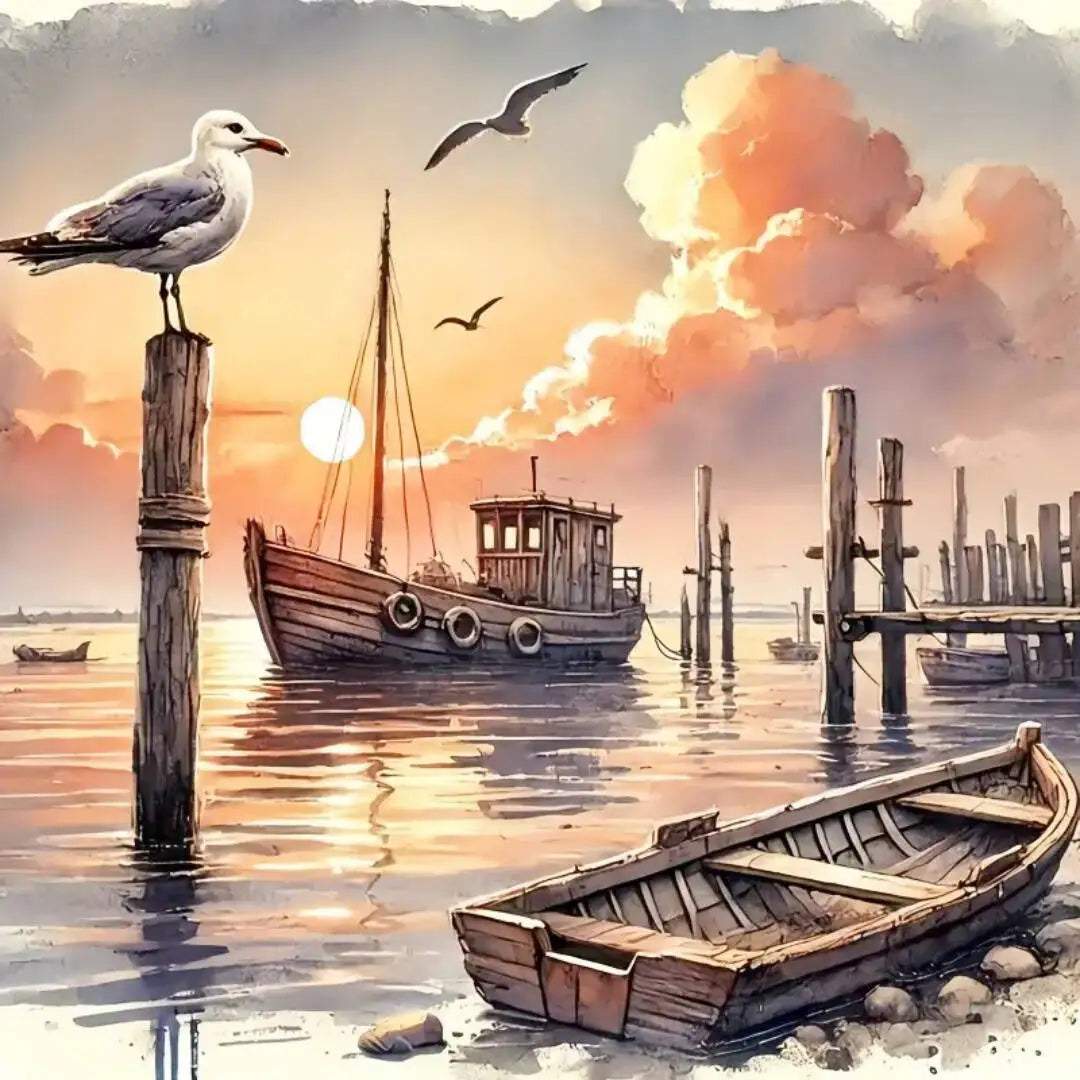 Diamond Painting Sonnenuntergang & Meereslandschaft – 5D DIY Set