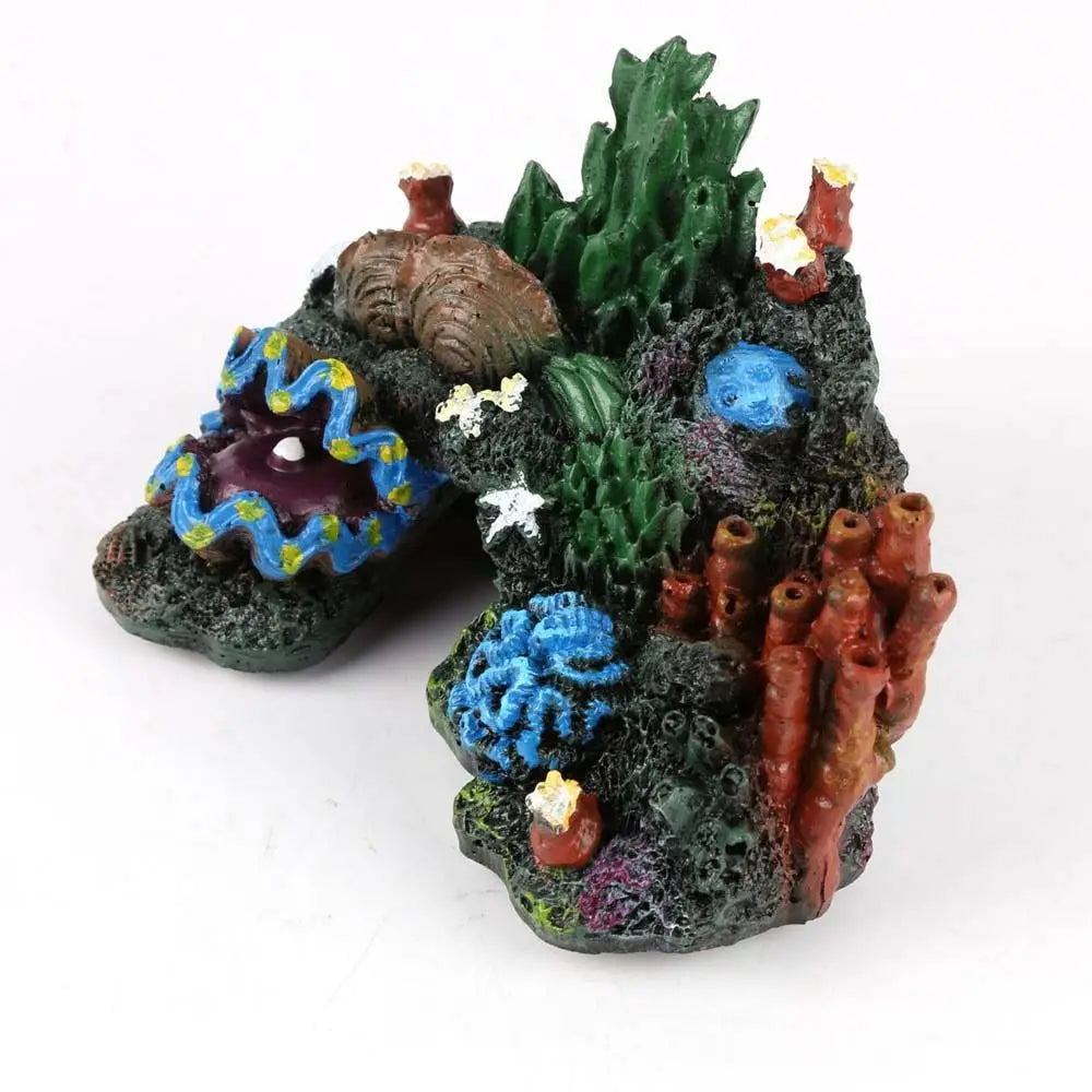 Aquarium Korallen-Deko aus Kunstharz – 12,5x10x7 cm, Süß- & Salzwasser, Fischsicher