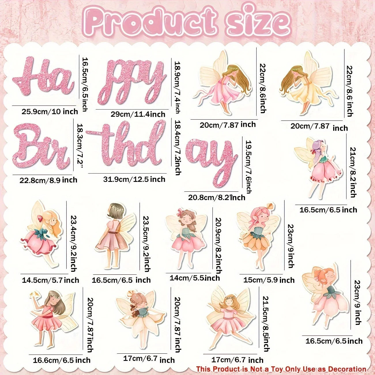 Blumenfee Geburtstagsbanner – Happy Birthday Deko für Mädchen, bunt & zauberhaft