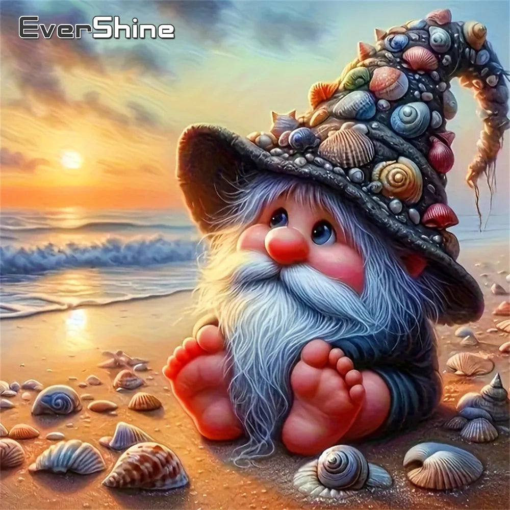 Diamond Painting Set Muschel & Meerestiere – 5D DIY Diamantmalerei Cartoon, verschiedene Groessen