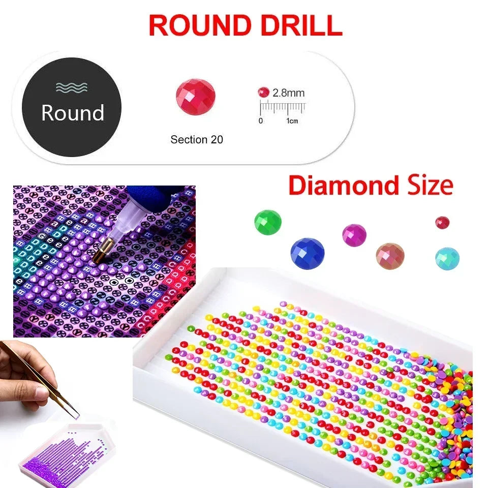 Diamond Painting Meeresschildkröte – 5D DIY Diamant-Malerei Set mit runden Steinen
