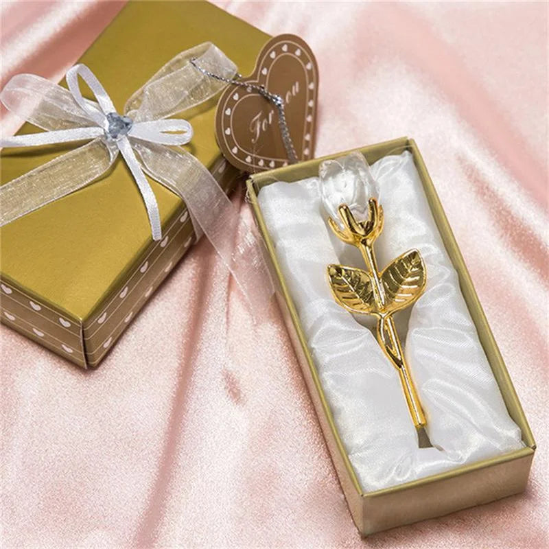 Kristall-Rose Dekofigur – Glas-Blume als Geschenk & Hochzeitsdeko