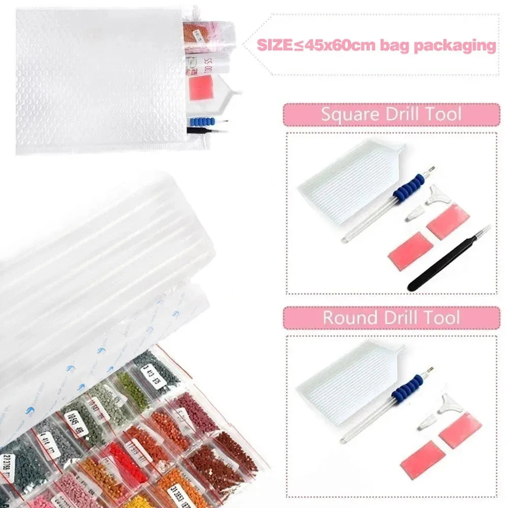 Diamond Painting Leuchtturm – 5D Diamant Mosaic Set mit Landschaftsmotiv