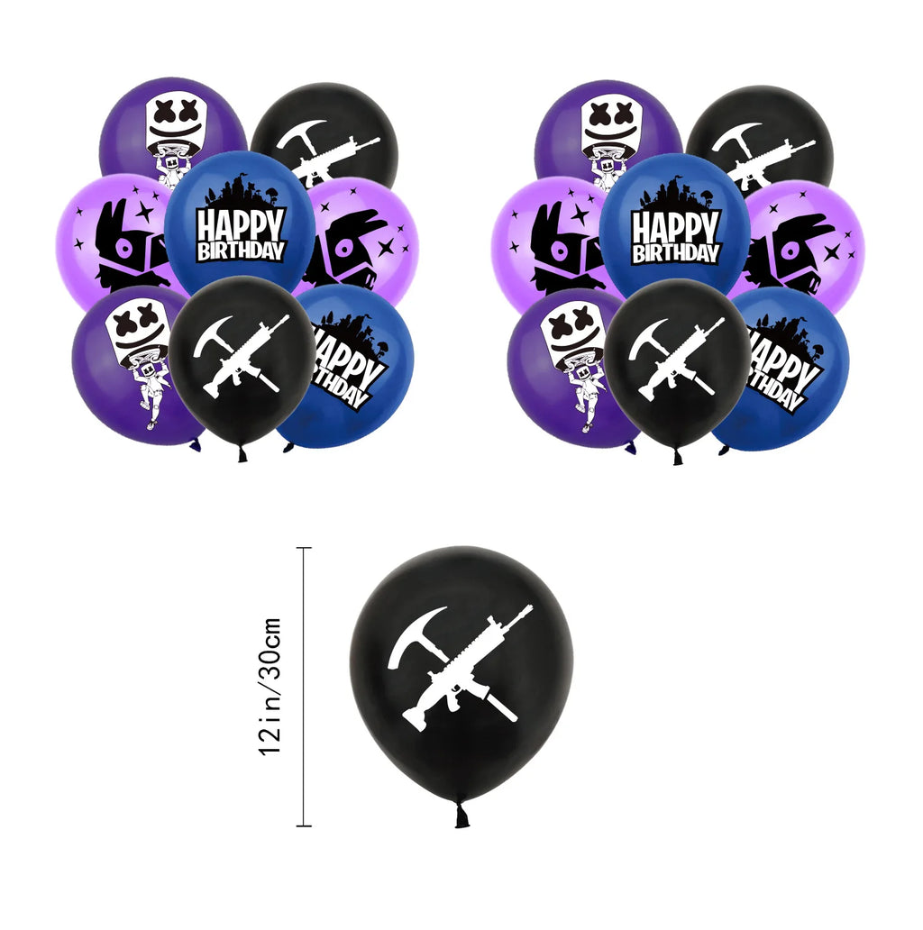 Geburtstag Party Komplett-Set – Banner, Kuchentopper, 24 Cupcake-Topper & 16 Latex-Ballons