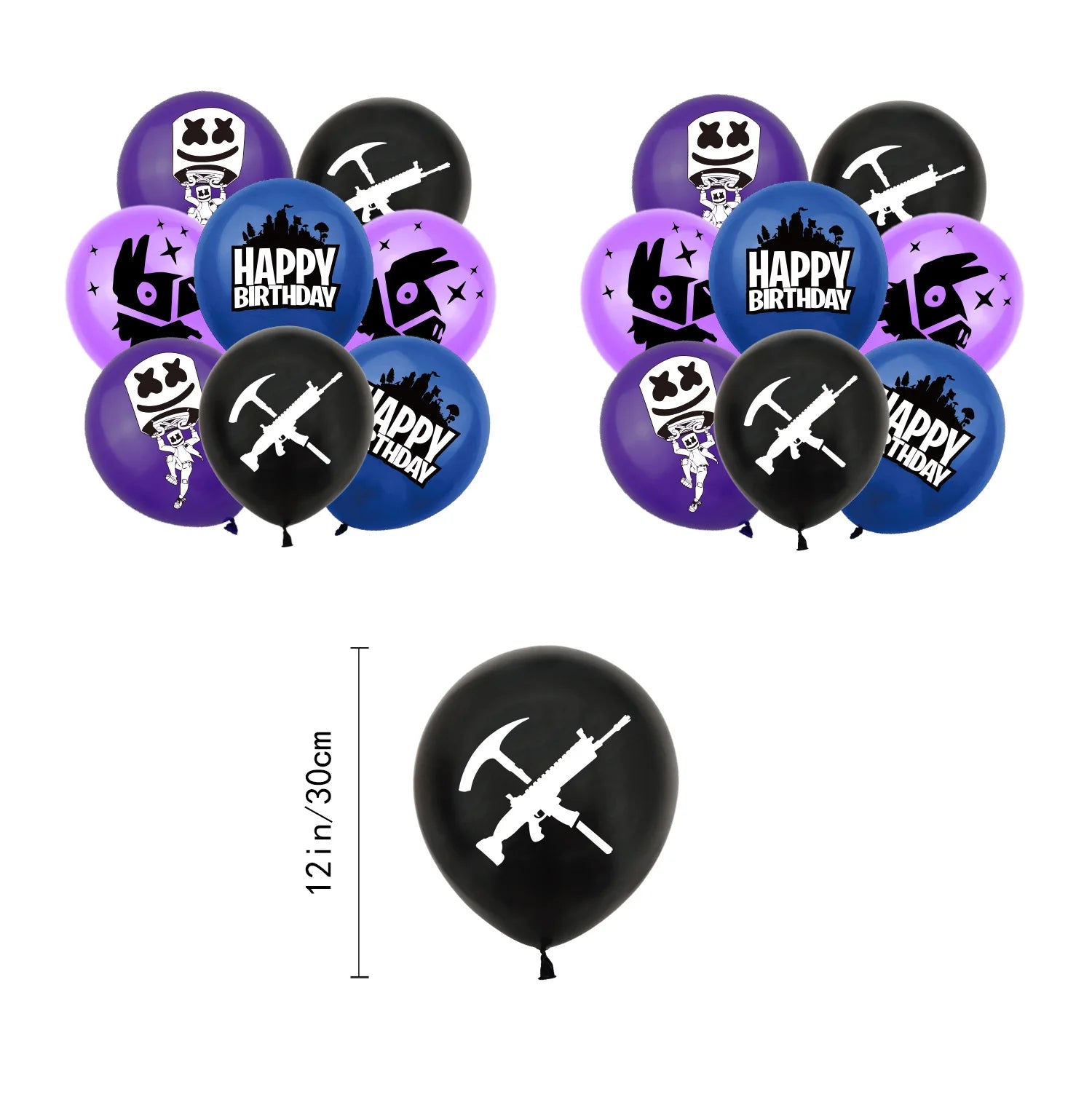 Geburtstag Party Komplett-Set – Banner, Kuchentopper, 24 Cupcake-Topper & 16 Latex-Ballons