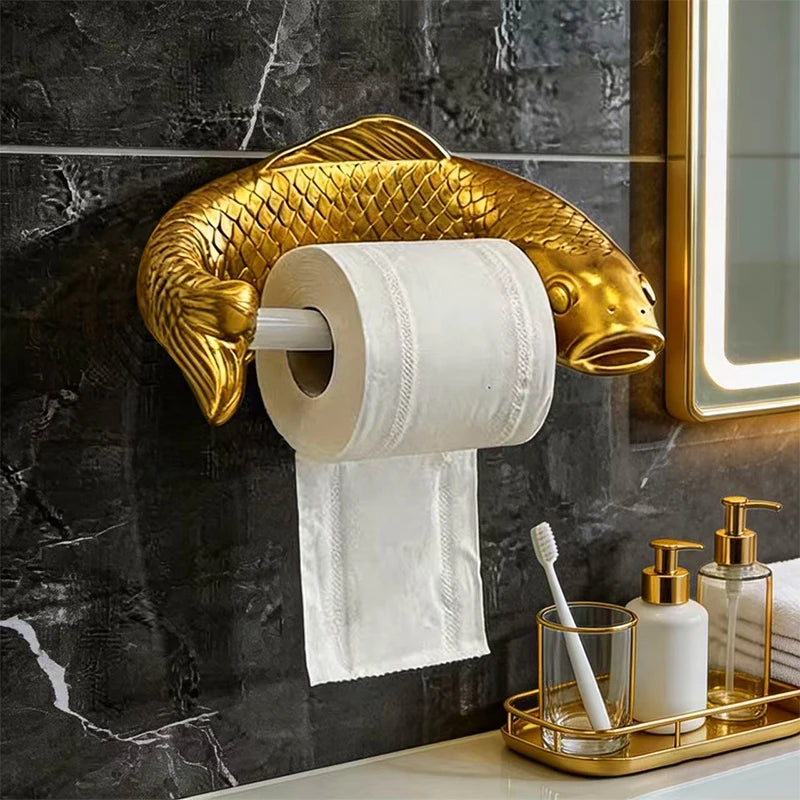 Karpfen Toilettenpapierhalter – Wandmontage ohne Bohren, Badezimmer Dekoration