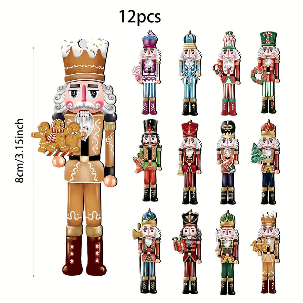 12er-Set Holz-Nussknacker – Weihnachtsdekoration, Geschenk & Heimdeko