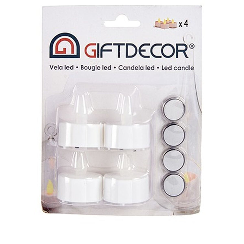 Gift Decor Kerzen-Set Gift Decor Weiß 4 X 4 X 3,7 Cm 13,5 X 17 X 4 Cm Led (12 Stück)