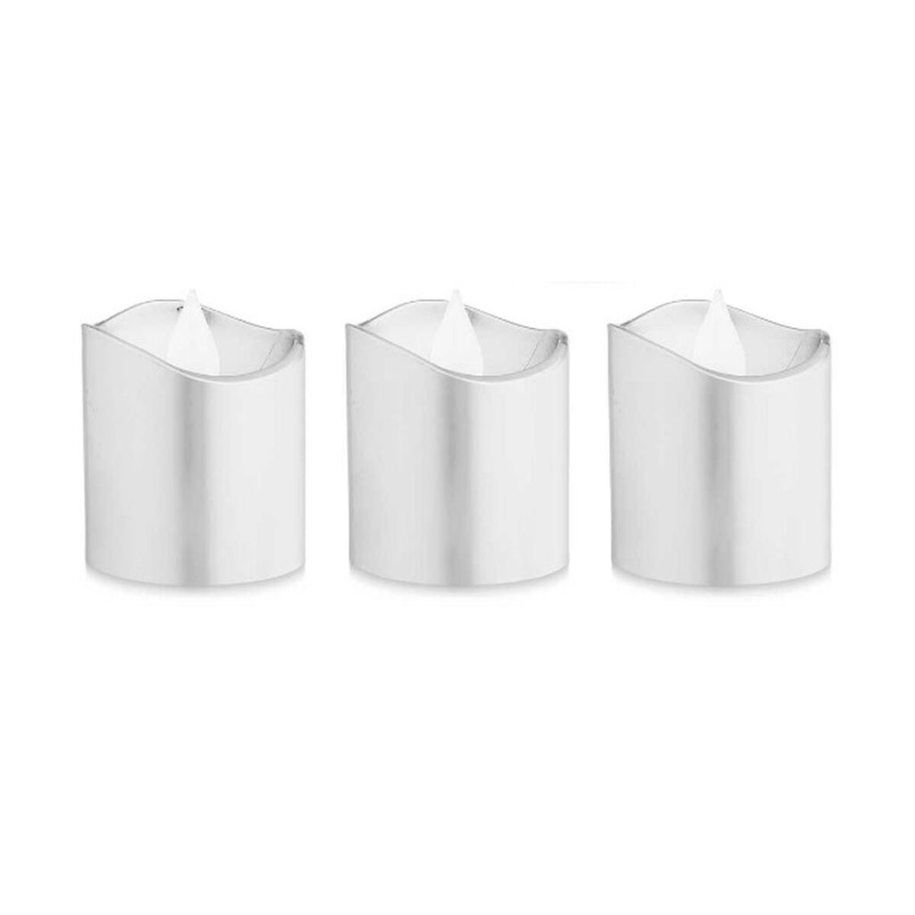 Gift Decor Kerzen-Set Gift Decor Silberfarben Silber 18 X 14 X 4 Cm 3,7 X 3,7 X 5 Cm Led (12 Stück)