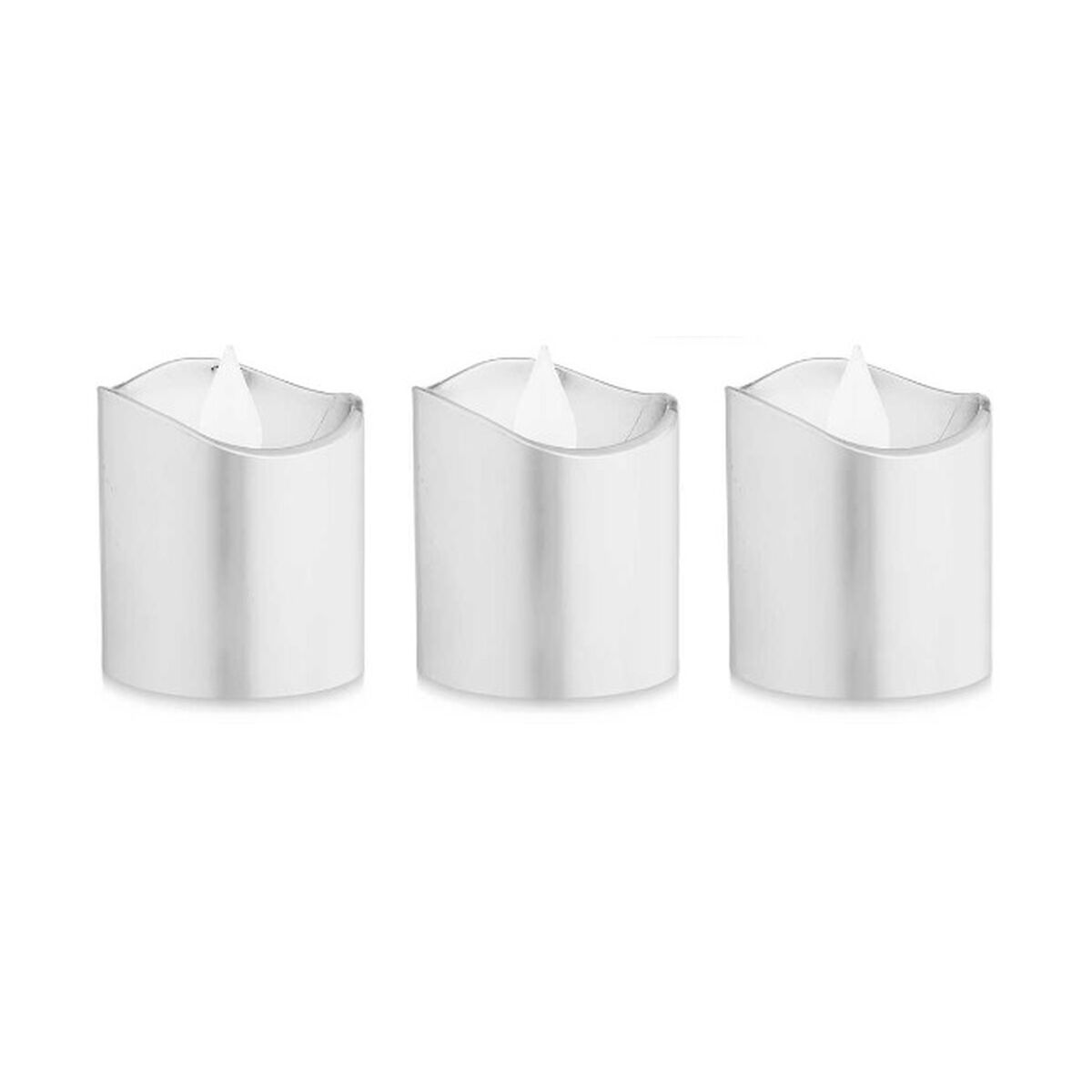 Gift Decor Kerzen-Set Gift Decor Silberfarben Silber 18 X 14 X 4 Cm 3,7 X 3,7 X 5 Cm Led (12 Stück)