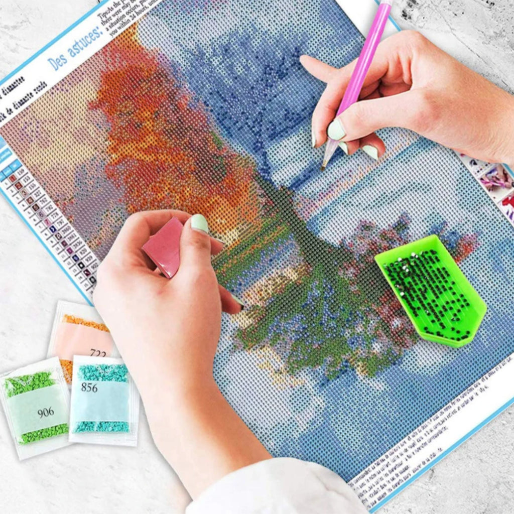 DIY Diamond Painting Kit – Leuchtturm & Meeresblick | 3 Größen | Vollbild
