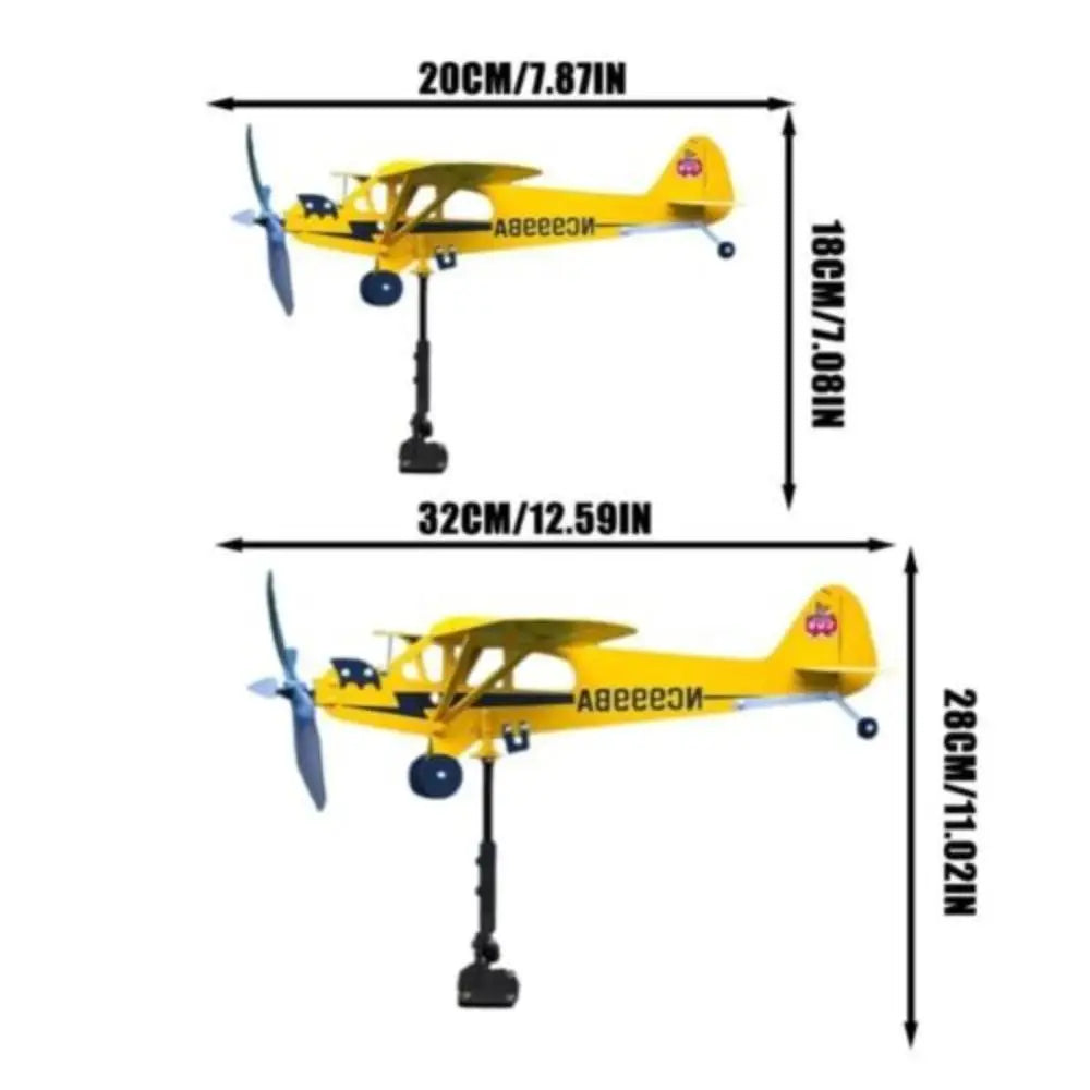 Metall-Windfahne Flugzeug – 3D Gartendeko mit Windrichtungsanzeige
