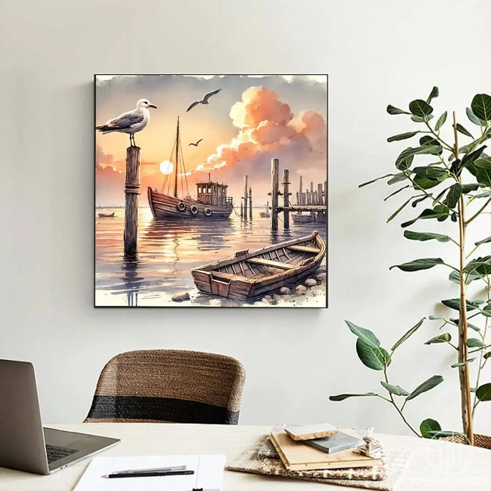 Diamond Painting Sonnenuntergang & Meereslandschaft – 5D DIY Set