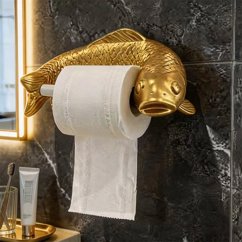 Karpfen Toilettenpapierhalter – Wandmontage ohne Bohren, Badezimmer Dekoration